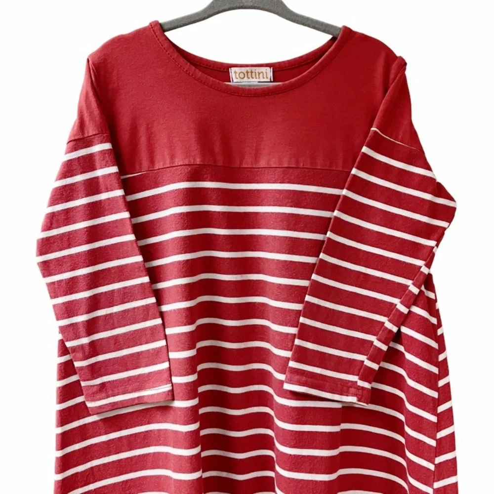TOTTINI Girls MIDI Dress Boho Boutique Casual Striped SZ 7 Crimson School Party